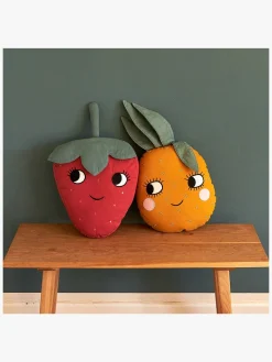 Interiør|Roommate Pyntepude Jordbær Rød/Grøn/Hvid/Sort/Gul