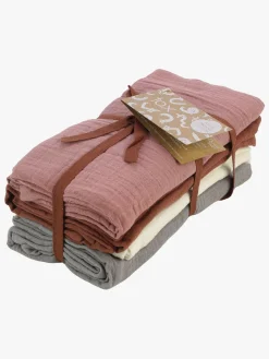 Stofbleer, Nusseklude & Babytæpper|RttStart Rätt Start Stofble 4-pak Tax, Lyserød/Grå