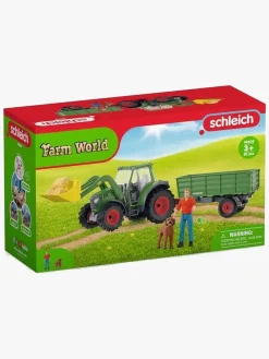 Legetøjsbiler & -Fartøjer|Schleich 42608 Farm World Traktor med Anhænger