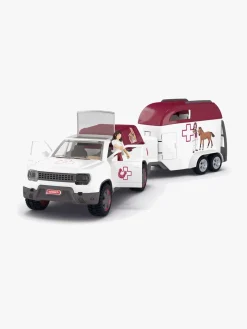Legetøjsfigurer|Schleich Dyrlægebil med Anhængervogn
