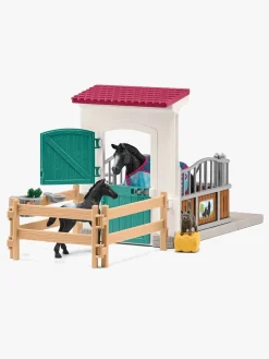 Legetøjsfigurer|Schleich Legetøjssæt Hesteboks med Hoppe og Føl Flerfarvet/Sort