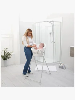 Shnuggle Badeværelset-Sammenklappelig Stativ til Badekar Baby, White/Grey
