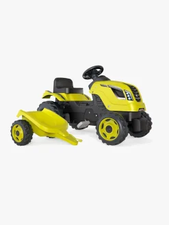 Pedal- & Gåbiler|Smoby  Farmer Traktor XL + Trailer, Grøn Sort/Gul