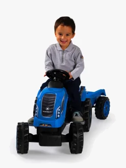 Pedal- & Gåbiler|Smoby  Farmer Traktor XL + Trailer, Blå Flerfarvet