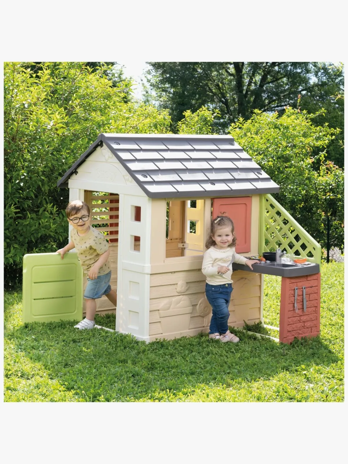 Udeleg|Smoby Life Nature Legehus med Køkken