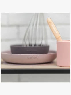 Spisetid|Nattou Soft Sili Børneservice 4 dele Lyserød/Aubergine Lilla/Lyserød/Flerfarvet