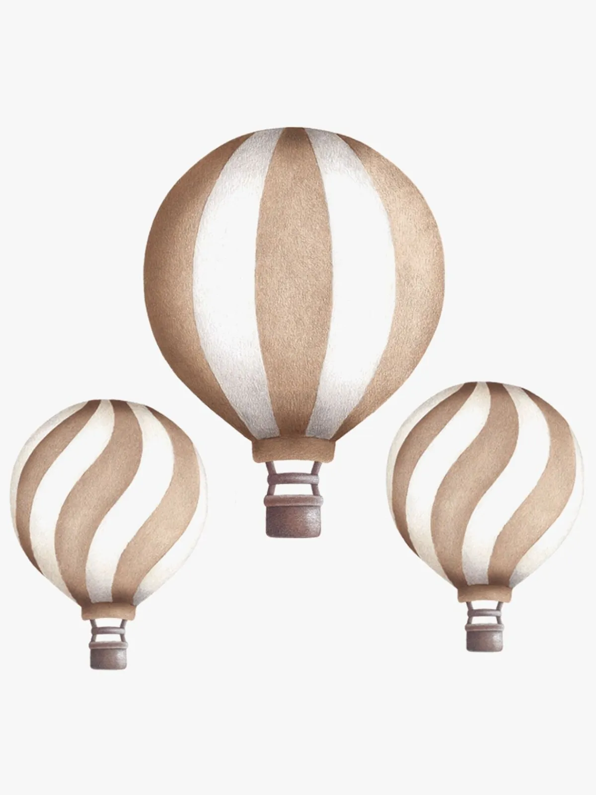 Interiør|Stickstay Vintage Balloon Set Wallsticker, Brown Soil Brun