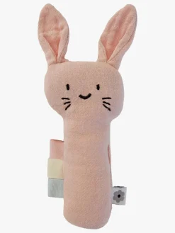 Babylegetøj|Summerville Organic Kanin Rangle, Peachy Orange/Lyserød/Grå