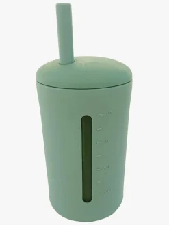 Spisetid|Summerville Organic Silikonekop med Sugerør, Cameo Green Grøn