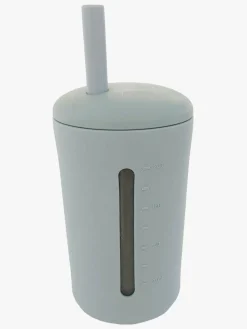 Spisetid|Summerville Organic Silikonekop med Sugerør, Silver Grey Grå