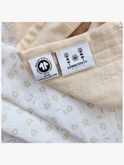 Stofbleer, Nusseklude & Babytæpper|Summerville Organic Tæppe/ Stofble i Musselin 2-pak Øko, Petal/Sandshell Beige/Hvid