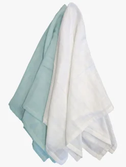 Summerville Stofbleer, Nusseklude & Babytæpper-Organic Tæppe/ Stofble i Musselin 2-pak Øko, Ice Blue/White