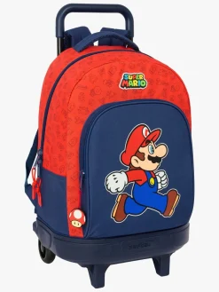 Børn SuperMario Tasker-Super Mario Compact Trolley Kuffert 33L Trick, Mørkeblå/Rød