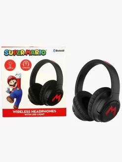 Elektronik & Media|OTLTechnologies Super Mario Høretelefoner Trådløse med LED Sharing AUX Sort