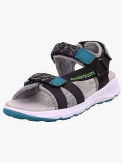 Sandaler & Klipklapper|Superfit Criss Cross Sandal, Black/Green Grøn/Sort