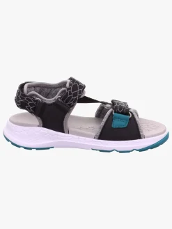 Sandaler & Klipklapper|Superfit Criss Cross Sandal, Black/Green Grøn/Sort