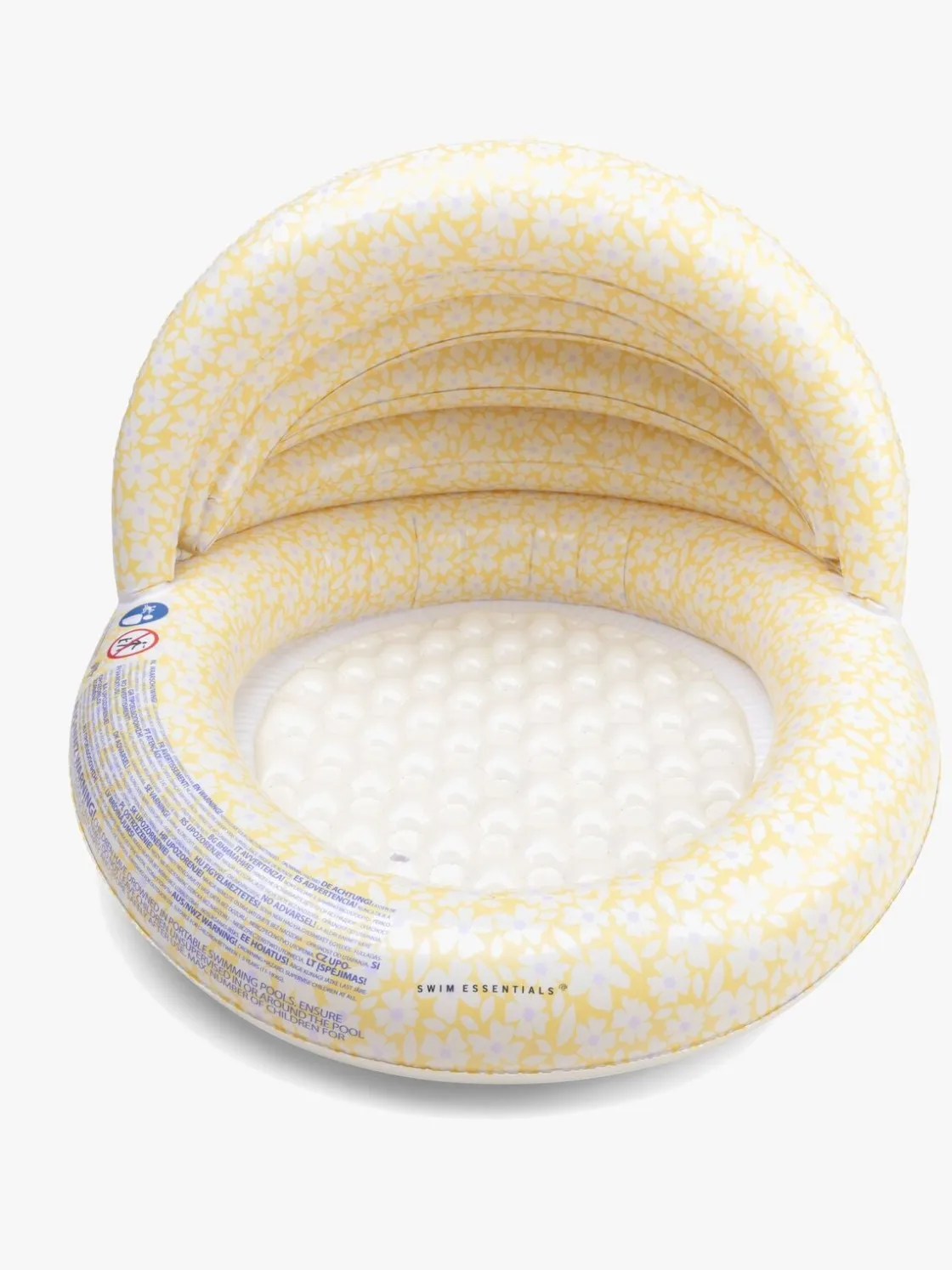 Vandleg|SwimEssentials Swim Essentials Badebassin med Solbeskyttelse 100 cm, Florish Yellow Gul