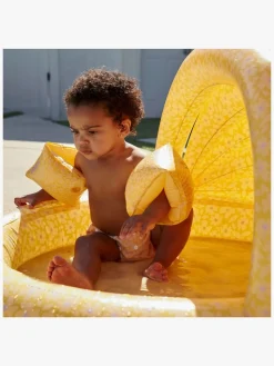 Vandleg|SwimEssentials Swim Essentials Badebassin med Solbeskyttelse 100 cm, Florish Yellow Gul