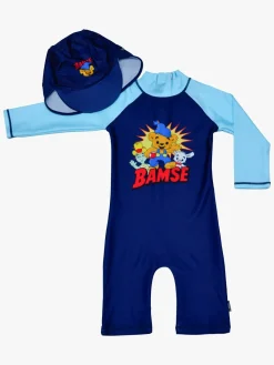 Børn Swimpy Uv & Strand-Bamse Verdens Stærkeste Bjørn UV-Sæt 2 Dele, Blå