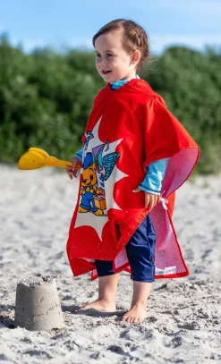 Børn Swimpy Uv & Strand-Bamse Verdens Stærkeste Bjørn Stranden Badeponcho, Rød