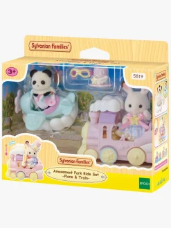 SylvanianFamilies Dukker & Bamser-Sylvanian Families Legesæt Forlystelsespark Flyvemaskine & Tog