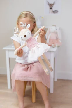 Dukker & Bamser|Teddykompaniet Ballerinas Dådyr Ruth 40 cm, Lyserødt Lyserød/Brun