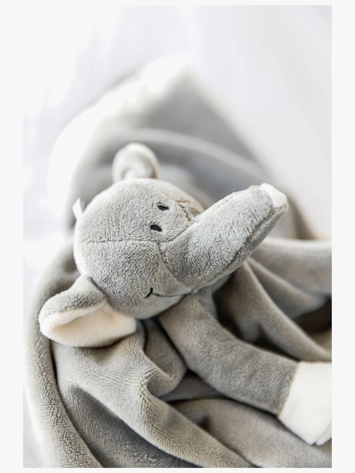 Teddykompaniet Stofbleer, Nusseklude & Babytæpper-Diinglisar Elefant Nusseklud, Grå