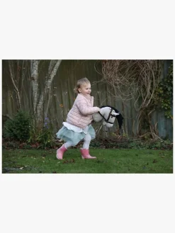 Dukker & Bamser|Teddykompaniet Kæphest m. tøjler 80 cm, Grå Hvid/Sort