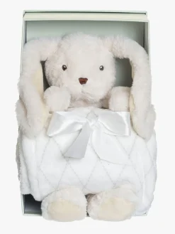 Dåbsgaver|Dukker & Bamser|Teddykompaniet Svea Bamse med Tæppe i Gaveæske, Creme Hvid