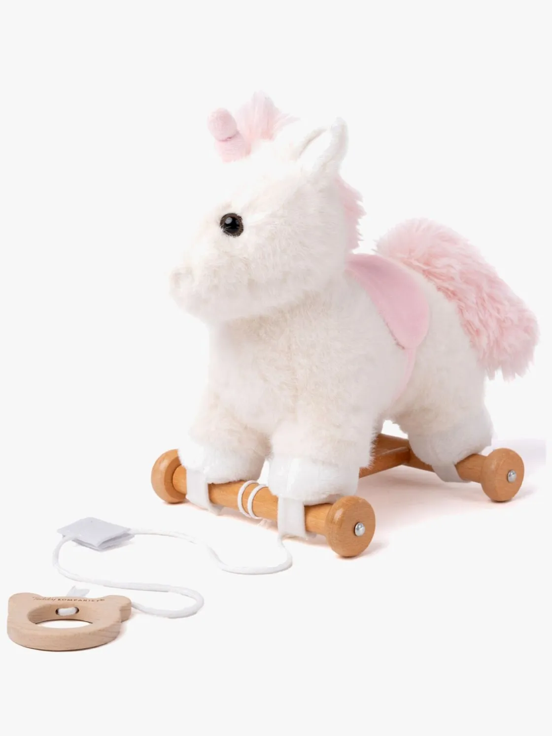 Babylegetøj|Teddykompaniet Trækdyr Enhjørning Hvid