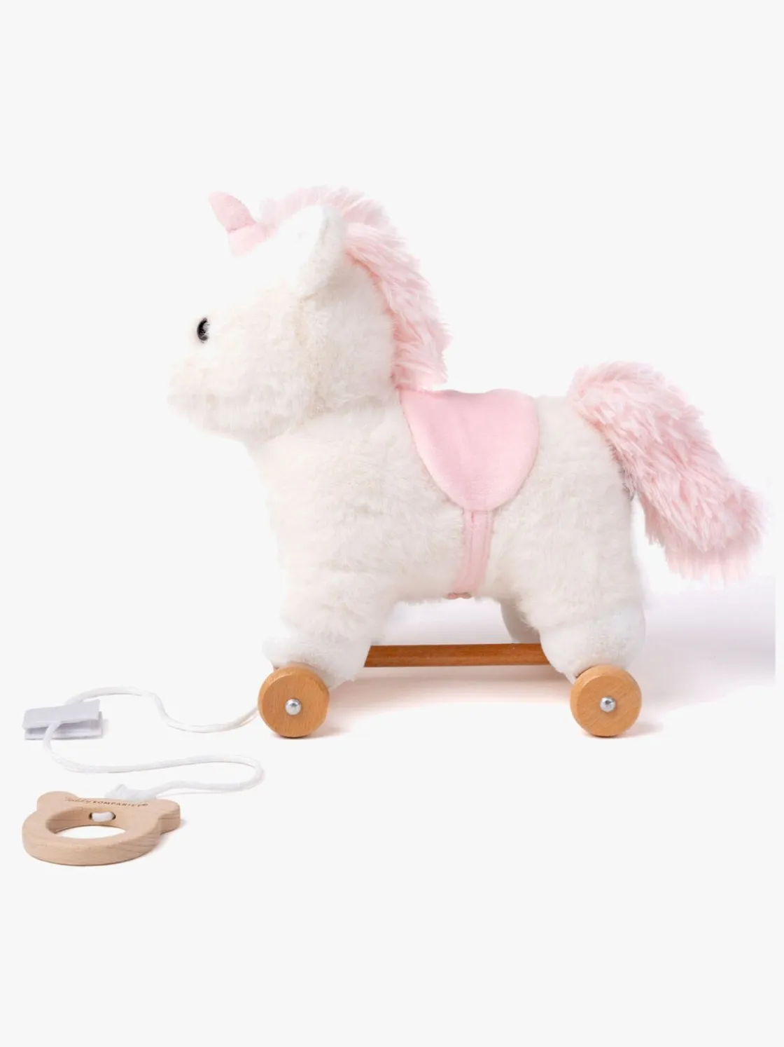 Babylegetøj|Teddykompaniet Trækdyr Enhjørning Hvid