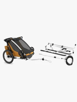 Aktivitetsvogne|Thule Chariot Sport 2 Cykelanhænger inkl. Skisæt, Natural Gold G3