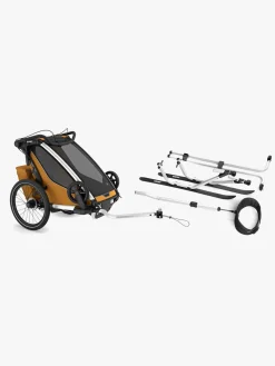 Aktivitetsvogne|Thule Chariot Sport 1 Cykelanhænger inkl. Skisæt, Natural Gold G3