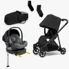 Thule Vognpakker-Shine Duovogn inkl. Beemoo Route i-Size Autostol Baby & ISOFIX Base, Black/Mineral Grey