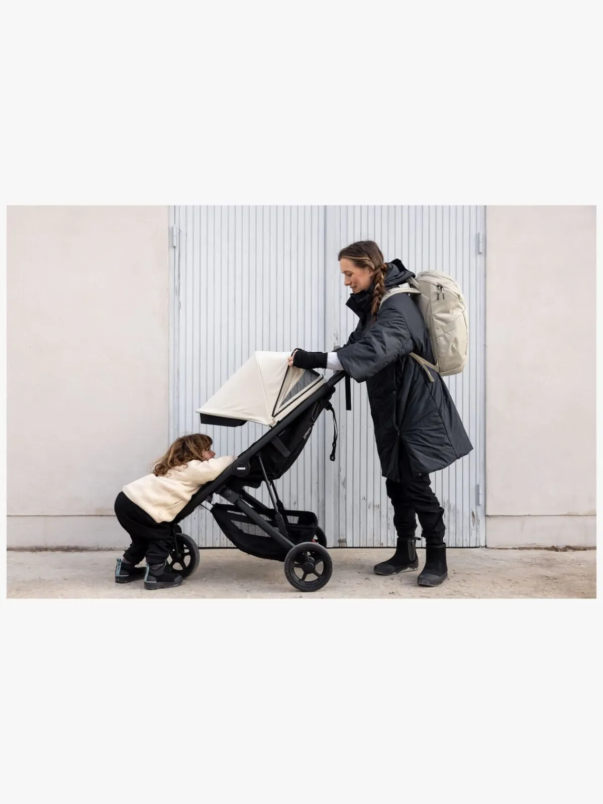 Thule Klapvogne-Spring Klapvogn, Soft Beige on Black