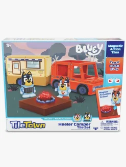 Legetøjsbiler & -Fartøjer|TileTown Tile Town Bluey Magnetisk Byggesæt Campingvognssæt
