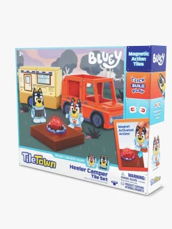 Legetøjsbiler & -Fartøjer|TileTown Tile Town Bluey Magnetisk Byggesæt Campingvognssæt