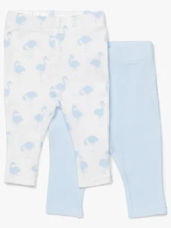 Underdele|TinyTreasure Tiny Treasure Lexi Leggings 2-pak, Blue/Flamingo Blå/Hvid