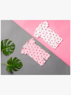 Børn TinyTreasure Heldragter-Tiny Treasure Summer Heldragt 2-pak, White/Flamingo