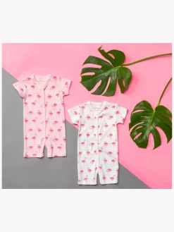 Børn TinyTreasure Heldragter-Tiny Treasure Summer Heldragt 2-pak, White/Flamingo