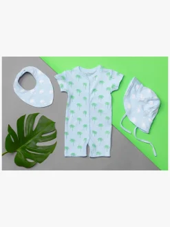 Heldragter|TinyTreasure Tiny Treasure Summer Heldragt 2-pak, Blue/Palm Blå/Hvid