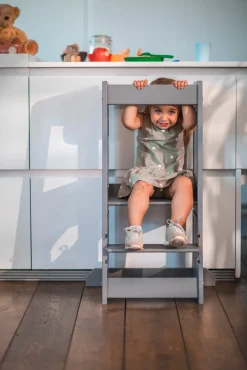 Børnemøbler|tiSsi Læringstårn, Beech Stormy Grey Grå