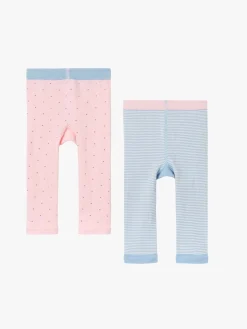 Underdele|TomJoule Tom Joule Lively Leggings 2-pak, Navdino Lyserød/Blå