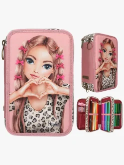 Kreativt Legetøj|TOPModel LEOHEART Penalhus med 3 Rum Hayden Lyserød