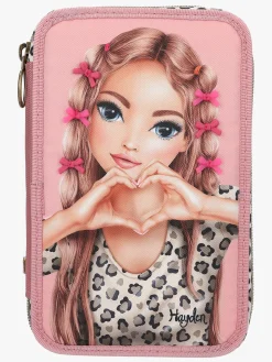 Kreativt Legetøj|TOPModel LEOHEART Penalhus med 3 Rum Hayden Lyserød