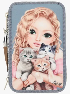 Kreativt Legetøj|TOPModel Penalhus med 3 Rum Cat Love Blå