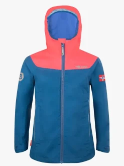 Regntøj|Trollkids Bergen Regnjakke, Midnight Blue/Coral