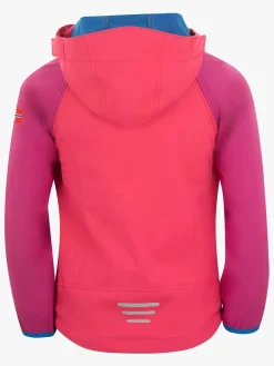 Overtøj|Trollkids Rondane Softshelljakke, Dark Pink/Light Pink/Blue