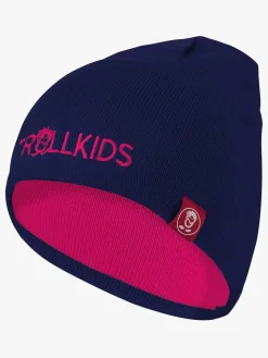 Tilbehør|Vintertøj|Trollkids Troll Hue, Navy/Magenta