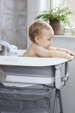 Twistshake Badeværelset-Badekar med Pude, Pastel Grey